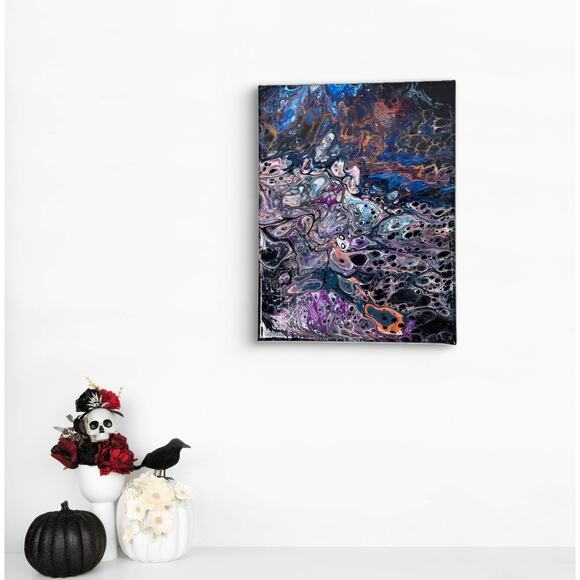 Titled “Whispers of the Void” Original Acrylic Painting 9"X12" on Canvas - Picture 1 of 7
